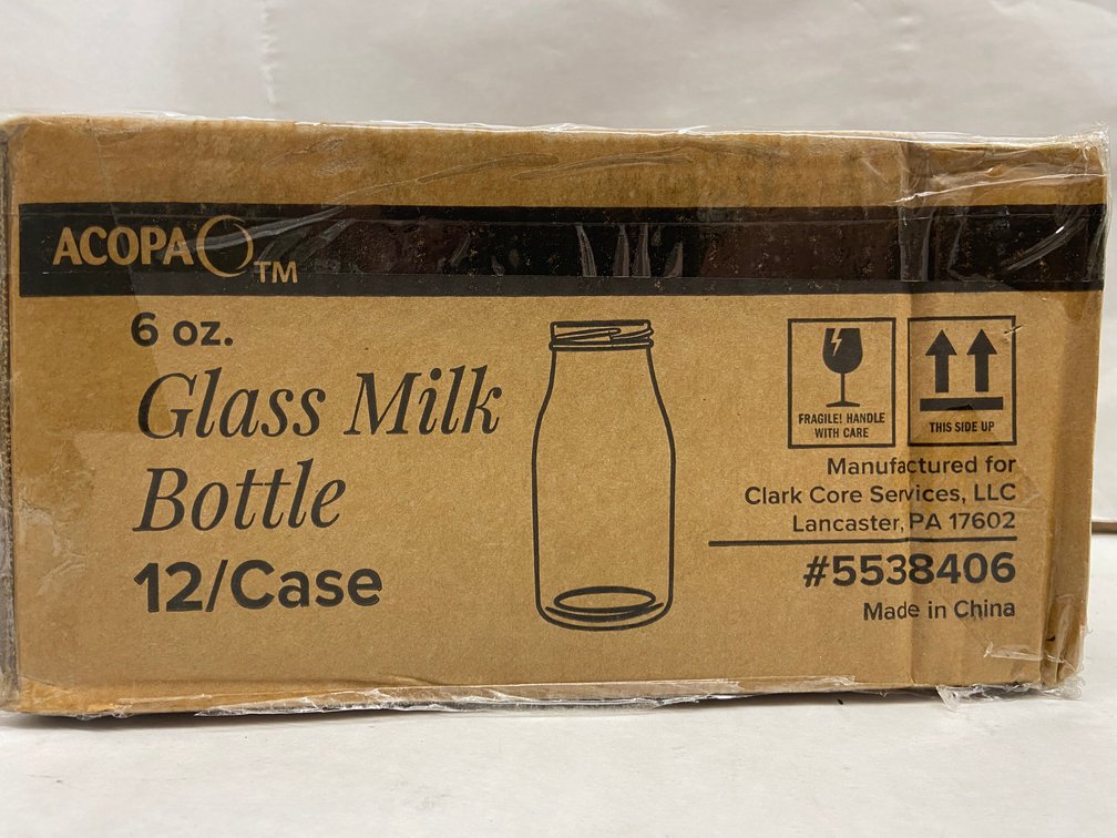 Case of Glass Milk Bottles