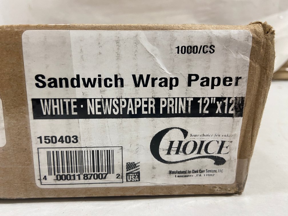 Case of Sandwich Wrap Paper