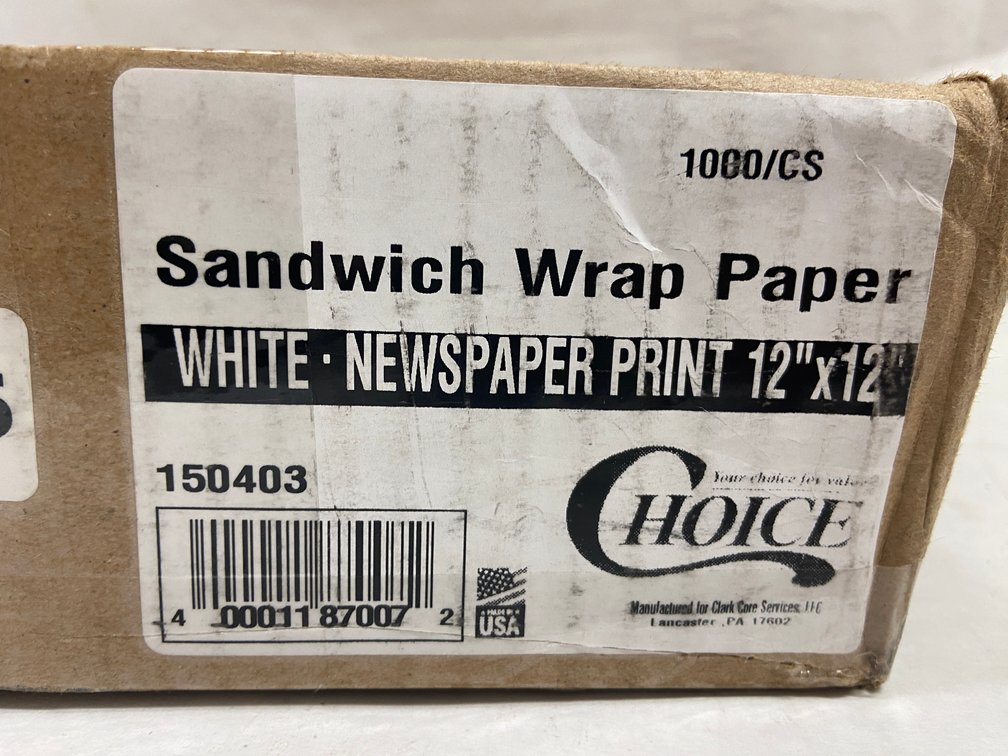 Case of Sandwich Wrap Paper