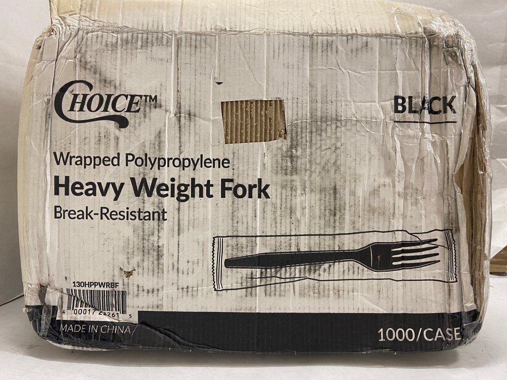 Case of Wrapped Polypropylene Black Forks