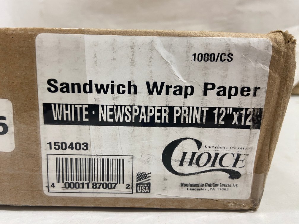 Case of Sandwich Wrap Paper