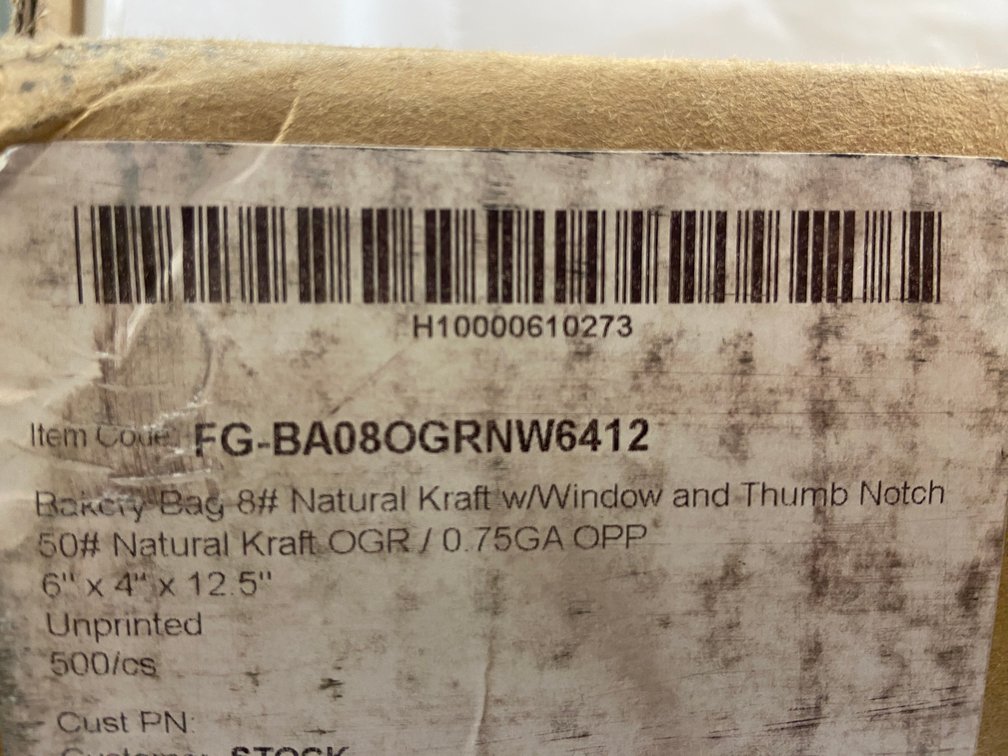 Case of Bakery Bags