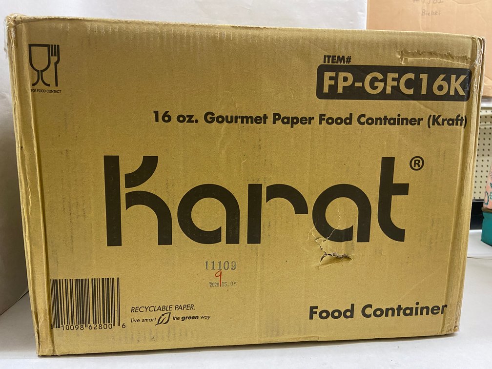 Case of Karat 16 oz. Kraft Food Containers