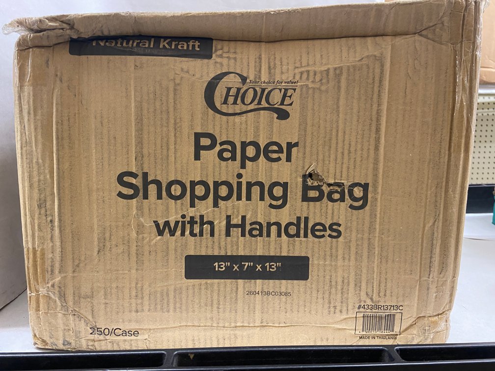 Case of Paper Shopping Bags with Handles