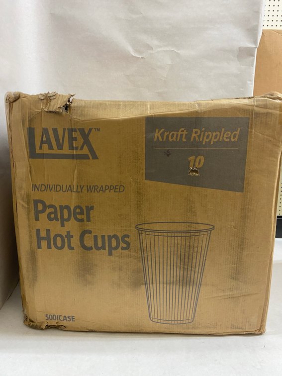 Case of Lavex Kraft Rippled Paper Hot Cups