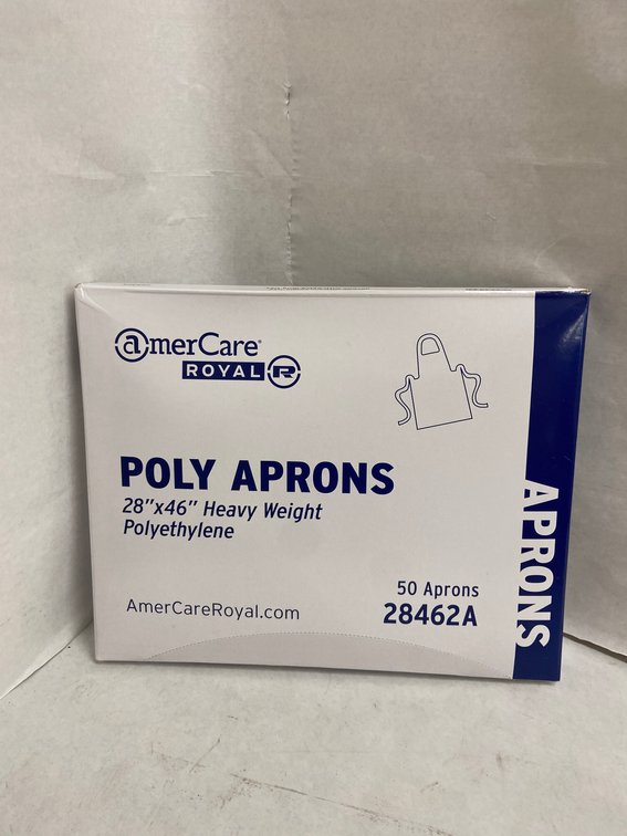 (9x Bid)AmerCare Royal 50pc 28"x46" Poly Apron