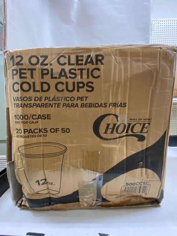 Case of 12 oz. Clear Plastic Cold Cups