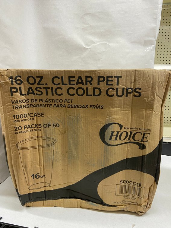 Case of 16 oz Clear Plastic Cold Cups