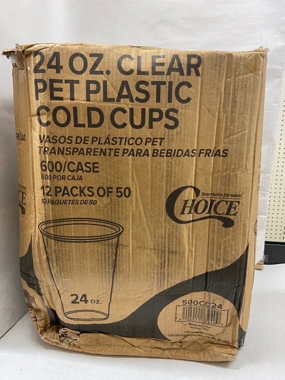 Case of 24 oz. Clear PET Plastic Cold Cups
