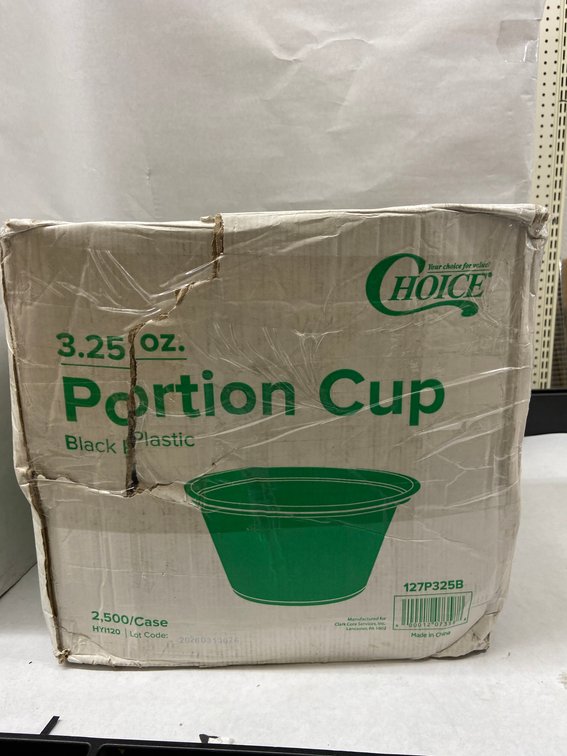 Case of 3.25 oz. Black Plastic Portion Cups