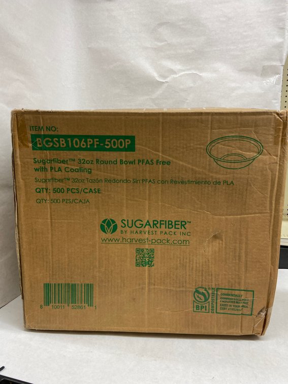 Case of Sugarfiber 32oz Round Bowls