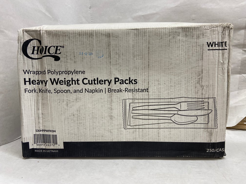 Case of Wrapped Heavy Weight Cutlery Packs