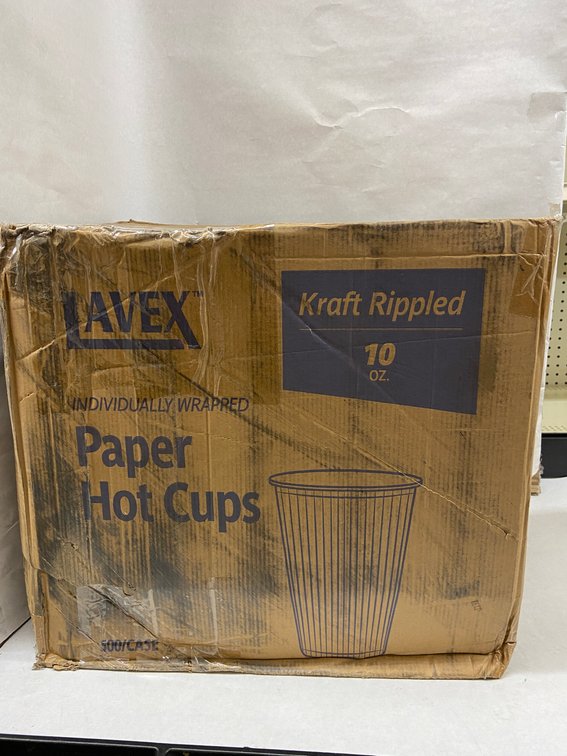 Case of Lavex 10 oz. Kraft Rippled Hot Cups