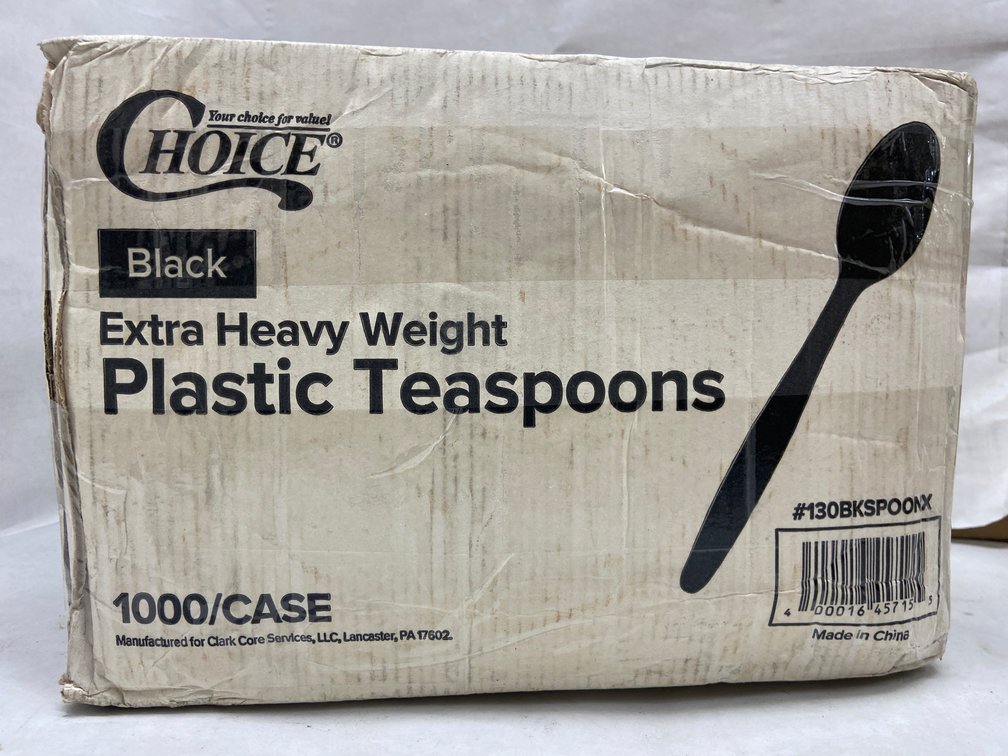 Case of Black Plastic Teaspoons