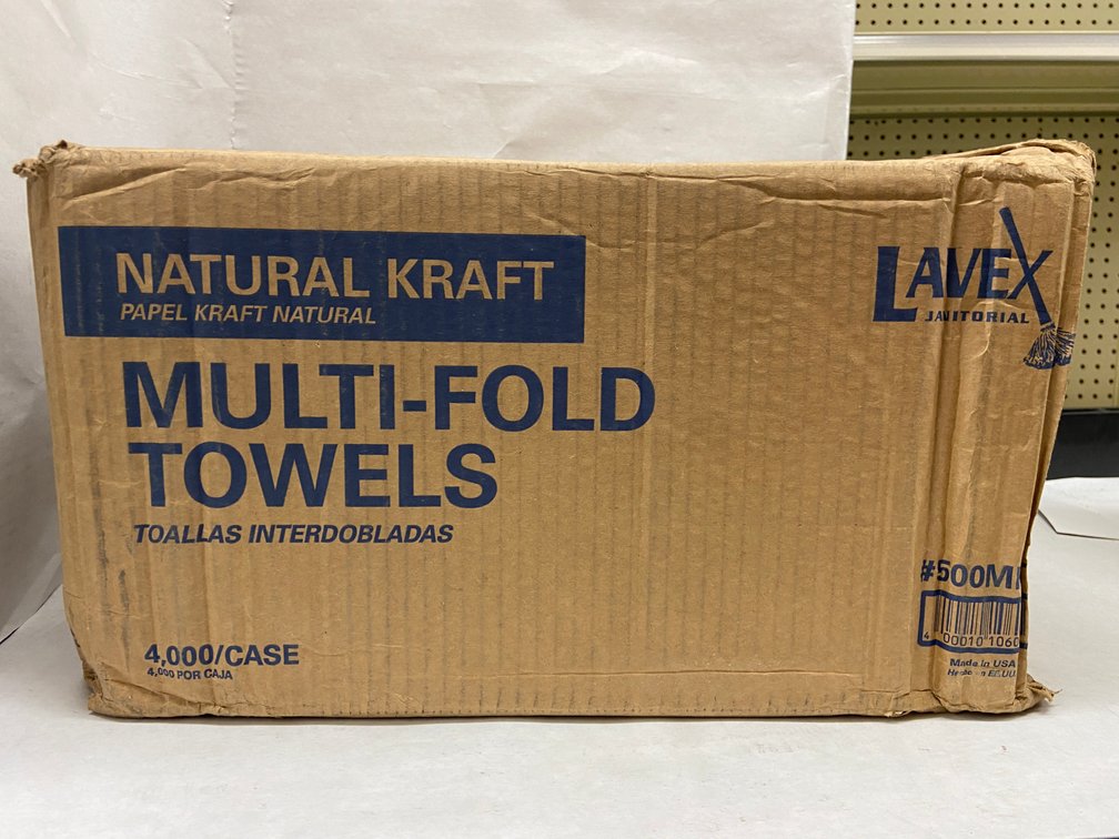 Case of Lavex Natural Kraft Multi-Fold Towels