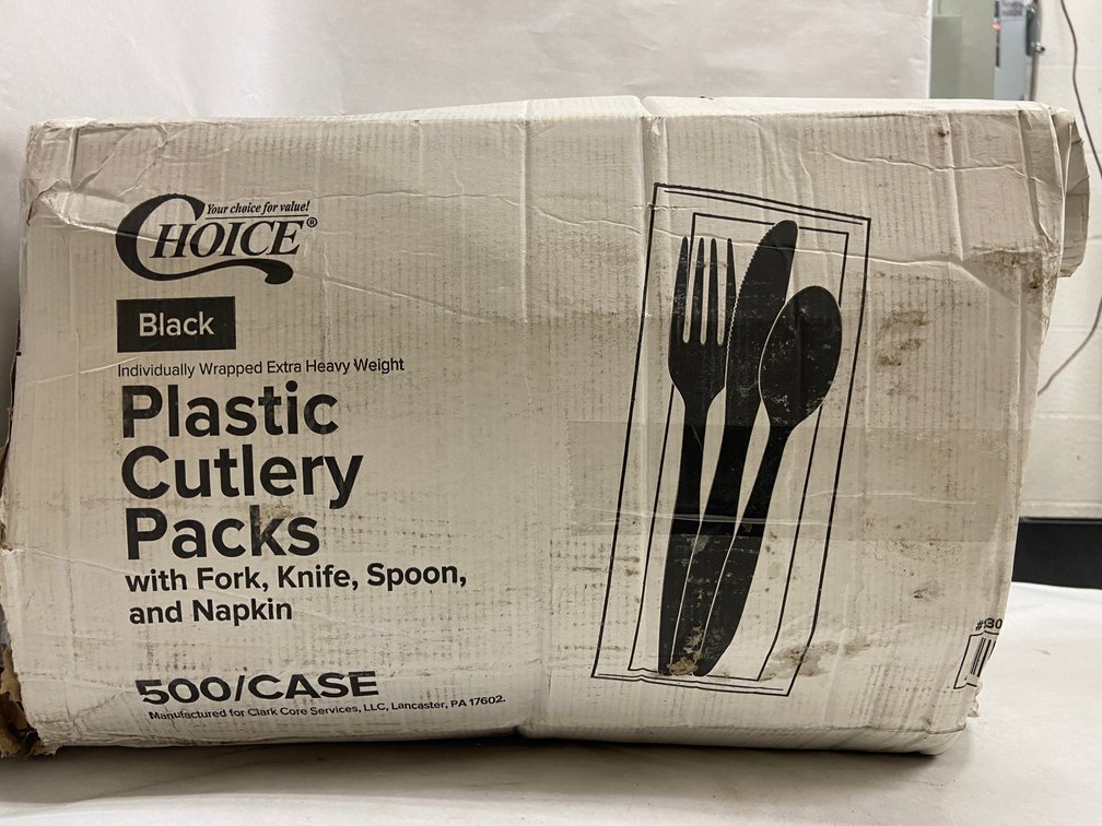 Case of Plastic Cutlery Packs