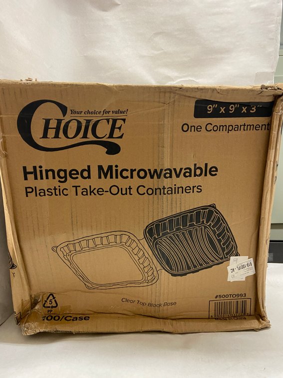 Case of Hinged Microwavable Take-Out Containers