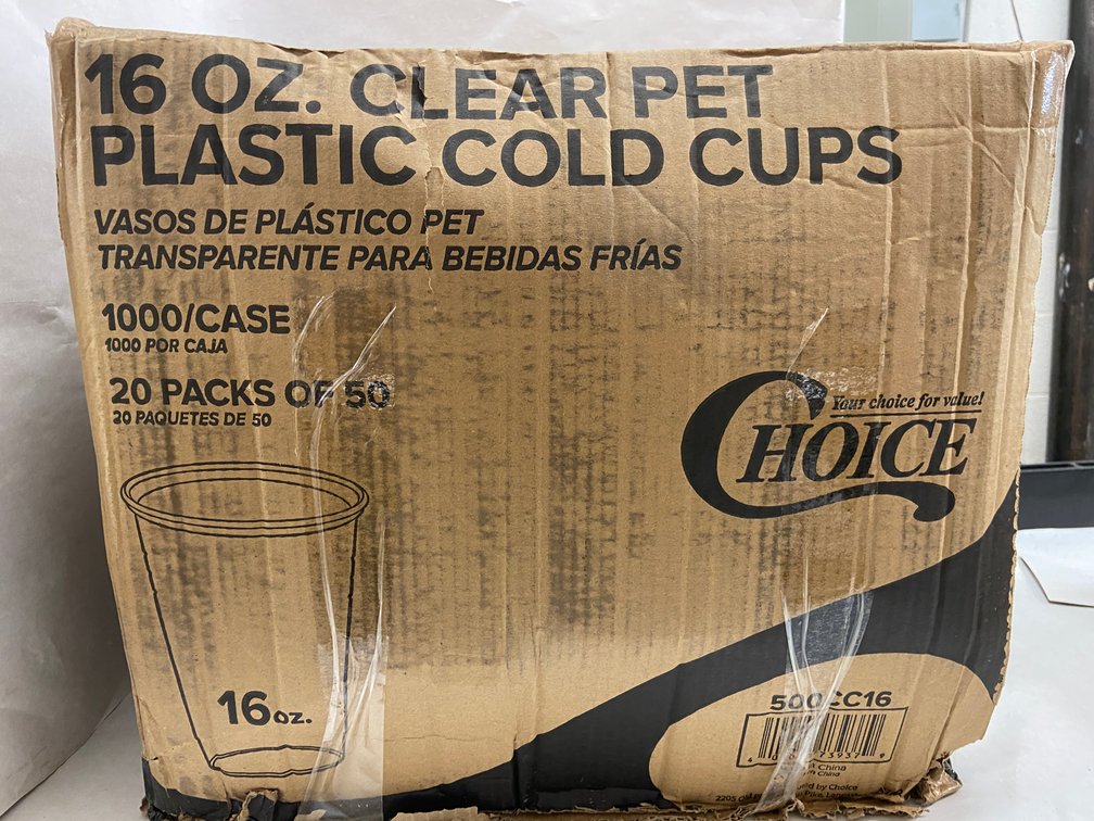 Case of 16 oz. Clear Plastic Cold Cups