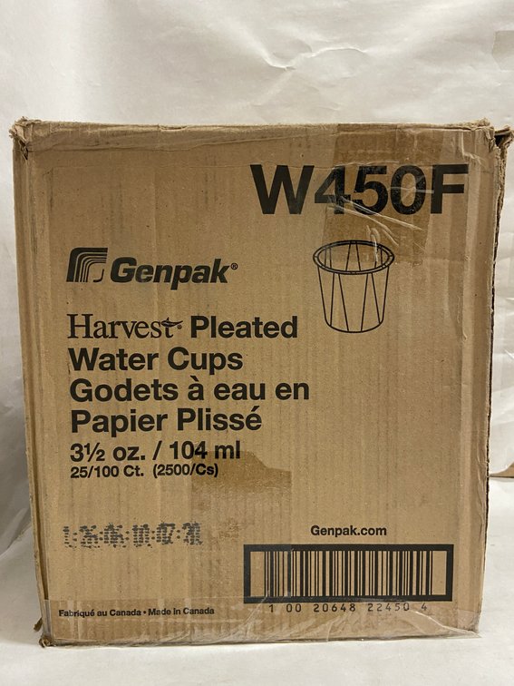 Case of Genpak Pleated Water Cups