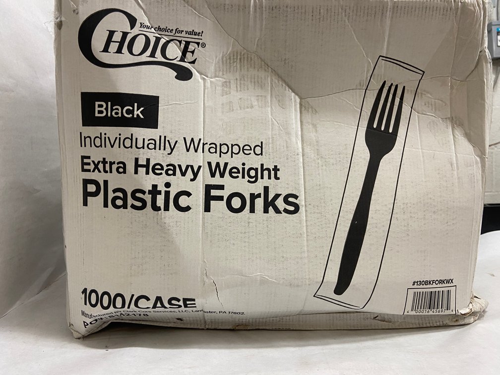 Case of Individually Wrapped Plastic Forks