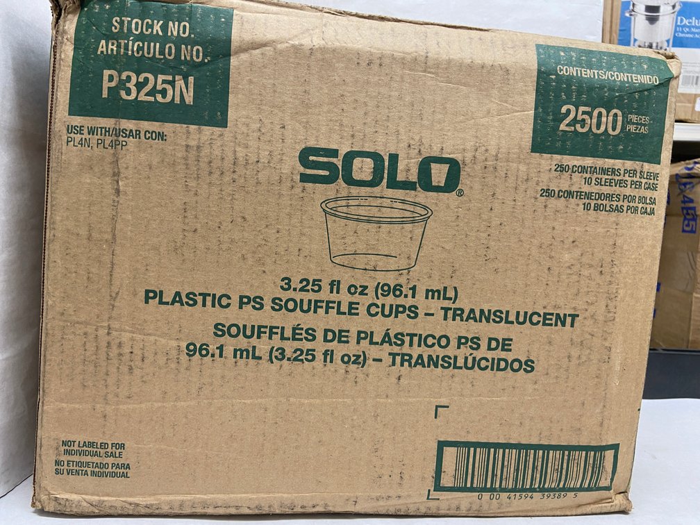 Case of Solo 3.25 oz Plastic Souffle Cups