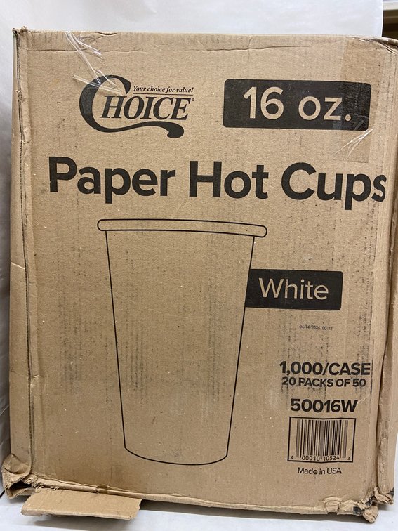 Case of 16 oz. White Paper Hot Cups