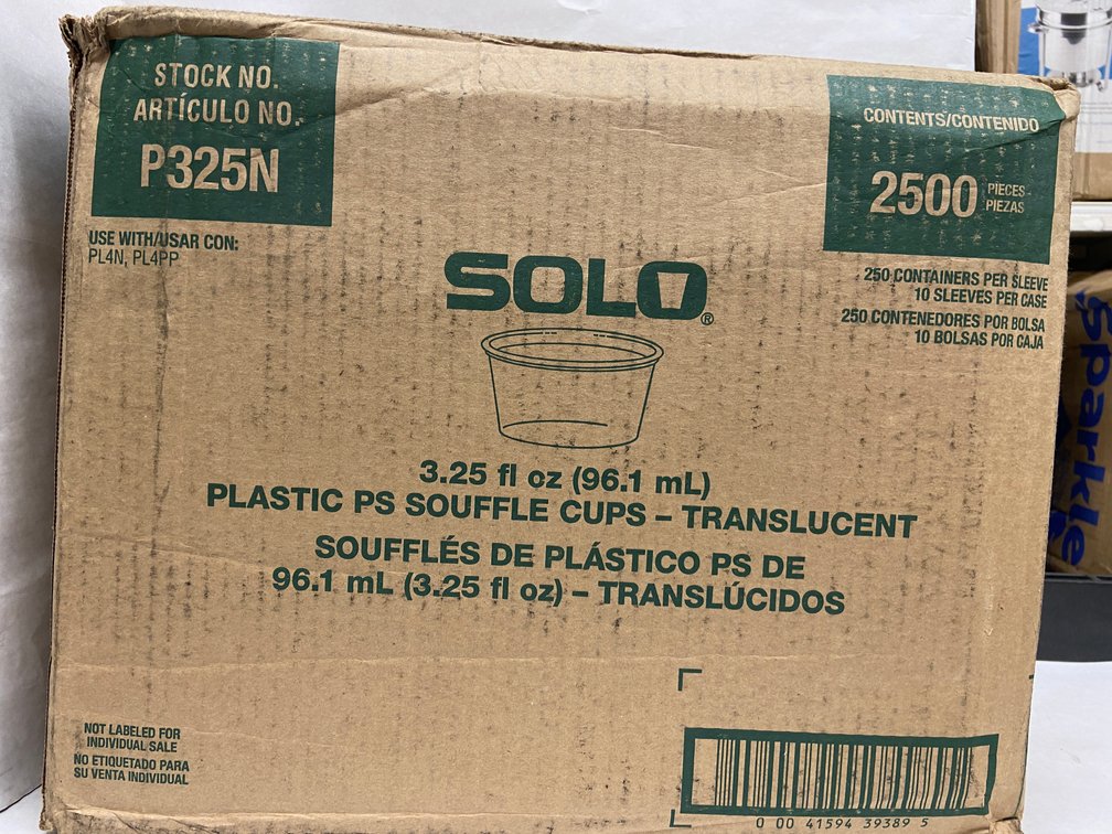 Case of Solo 3.25 oz Plastic Souffle Cups