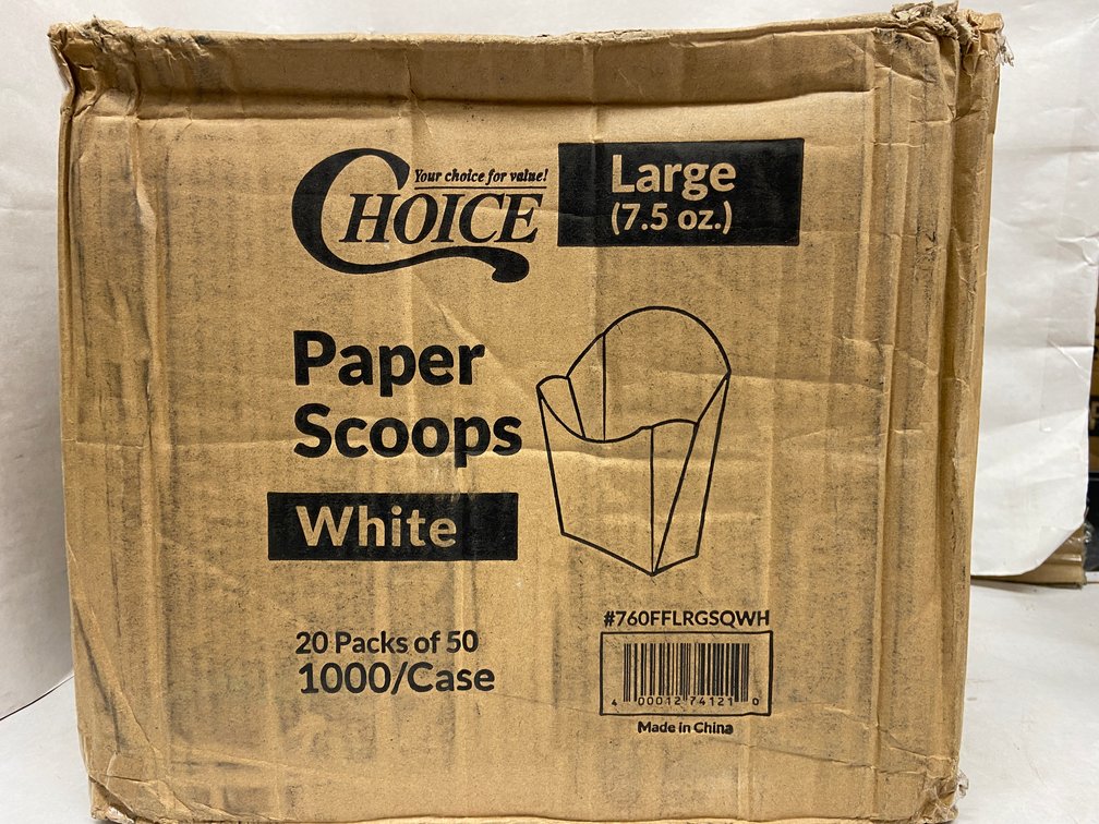 Case of Choice Large White Paper Scoops