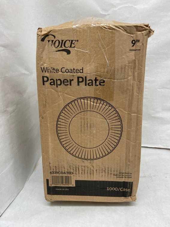 Case of 9-inch White Coated Paper Plates