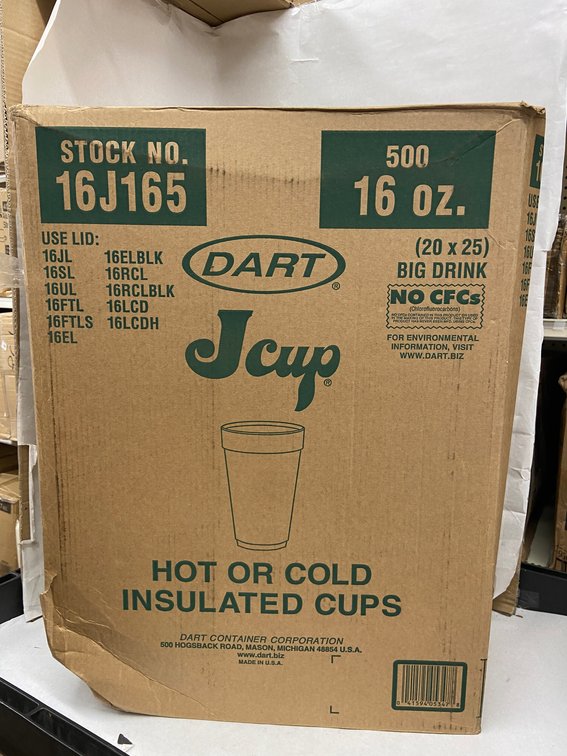 Case of Dart 16 oz Insulated Cups