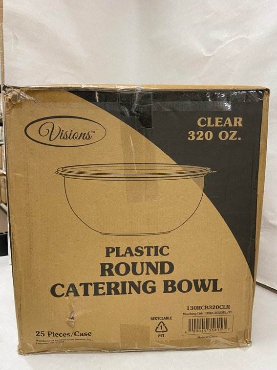 Case of 320 oz. Plastic Round Catering Bowls