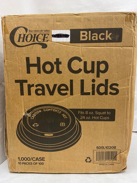 Case of Black Hot Cup Travel Lids