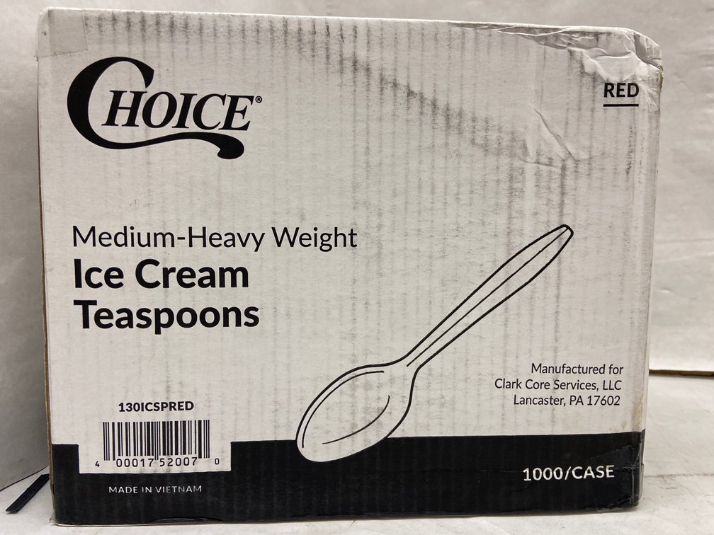 Case of Red Ice Cream Teaspoons