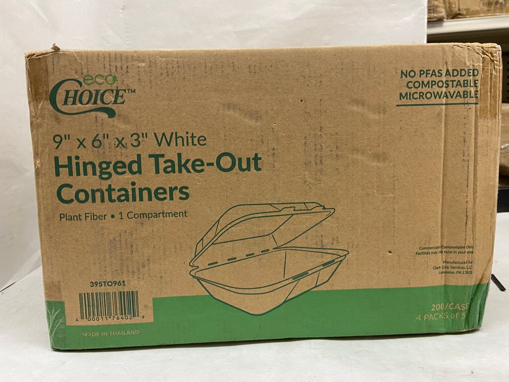 Case of EcoChoice Hinged Take-Out Containers