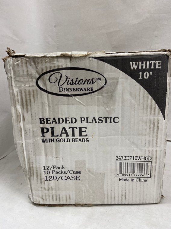 Case of 10-inch Beaded Plastic Plates