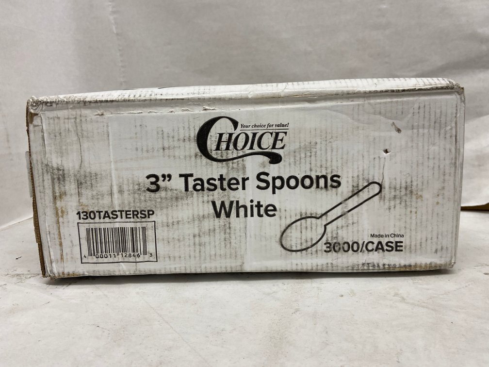 Case of 3" White Taster Spoons