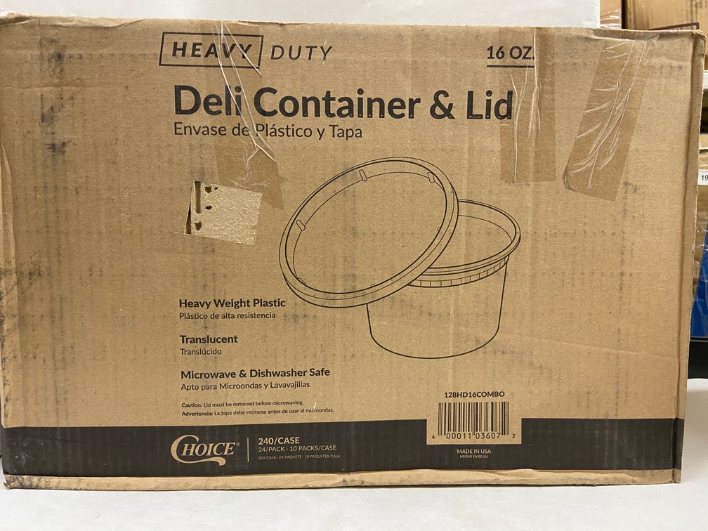 Case of 16oz Deli Containers and Lids