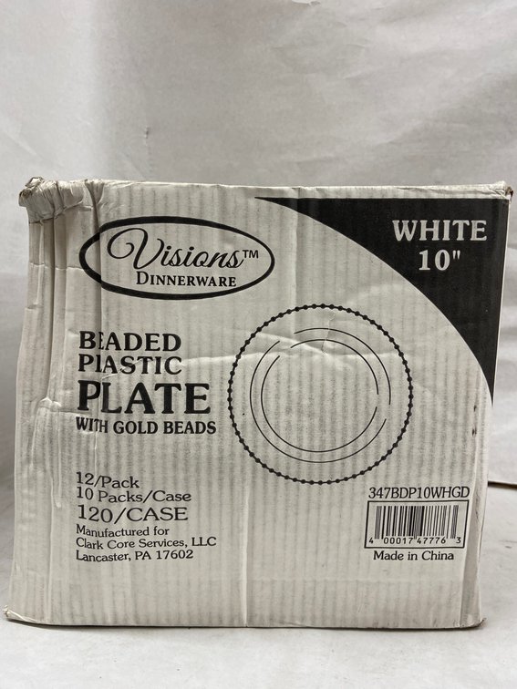 Case of 10-inch Beaded Plastic Plates