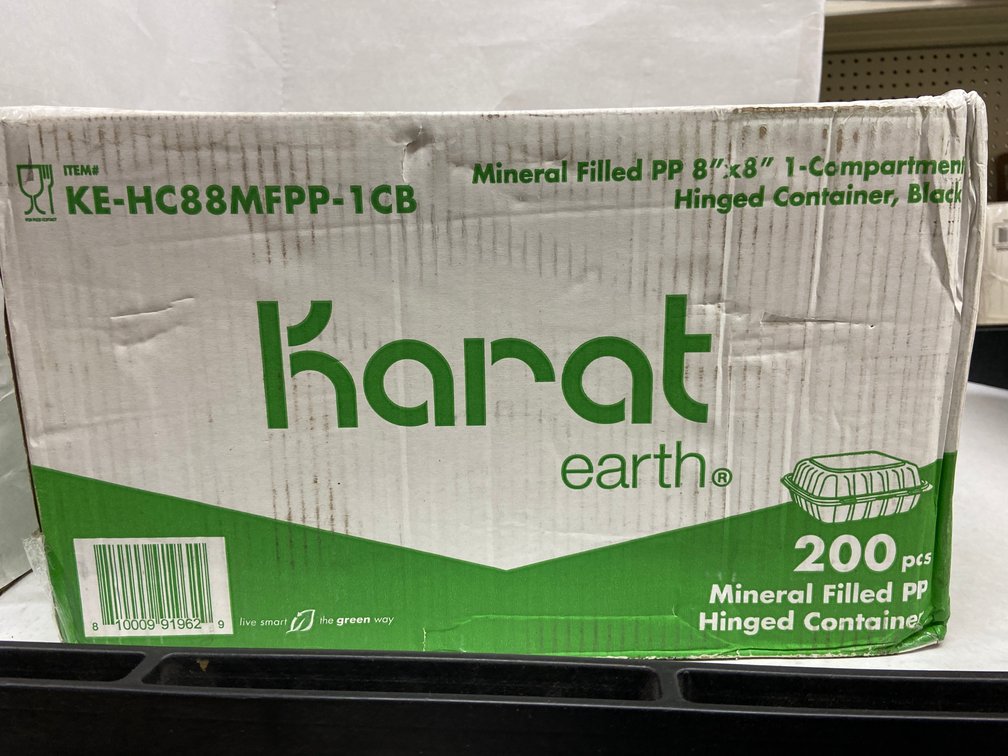 Case of Karat Earth Hinged Containers
