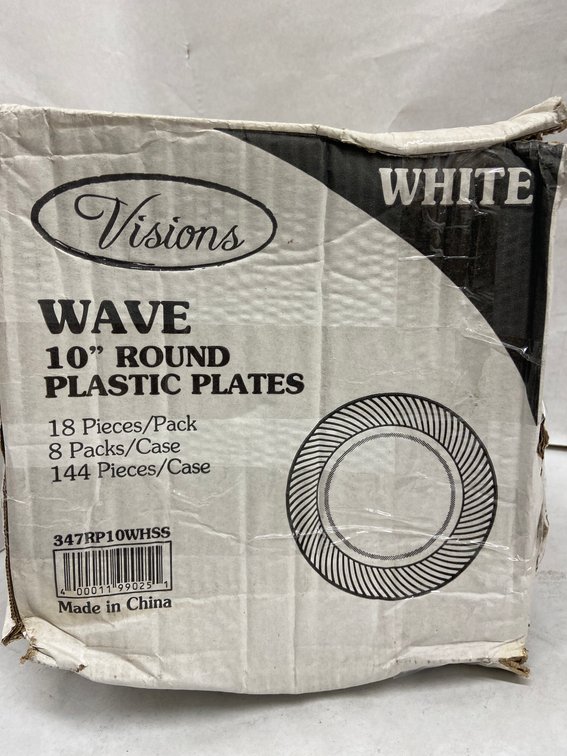 Case of 10-inch Round Plastic Plates