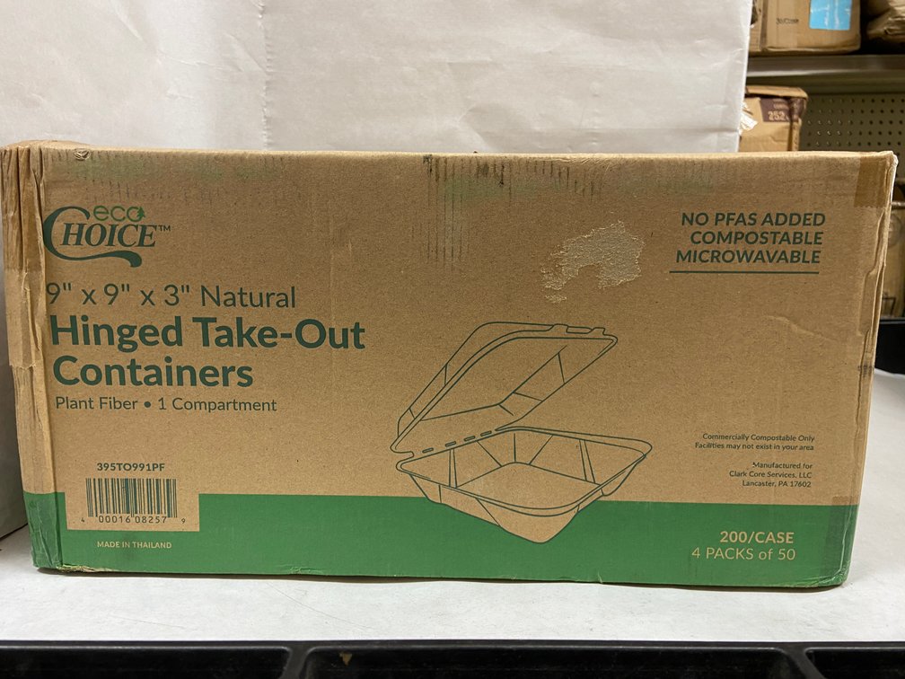 Case of Hinged Take-Out Containers