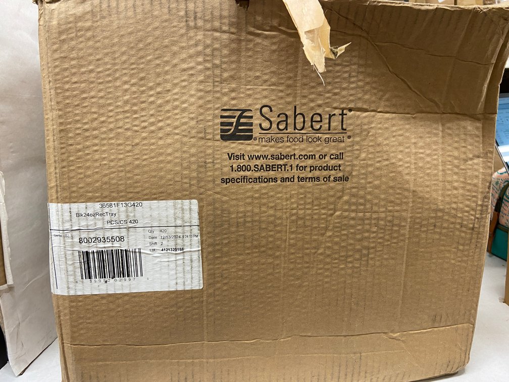 Case of Sabert 24oz Rectangular Trays