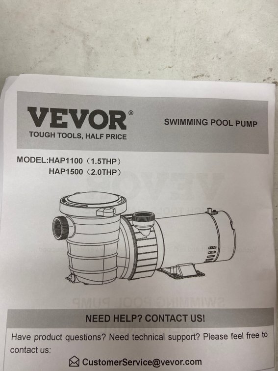 Vevor Swimming Pool Pump