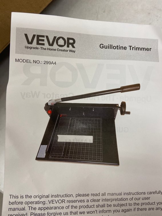 Vevor Guillotine Trimmer