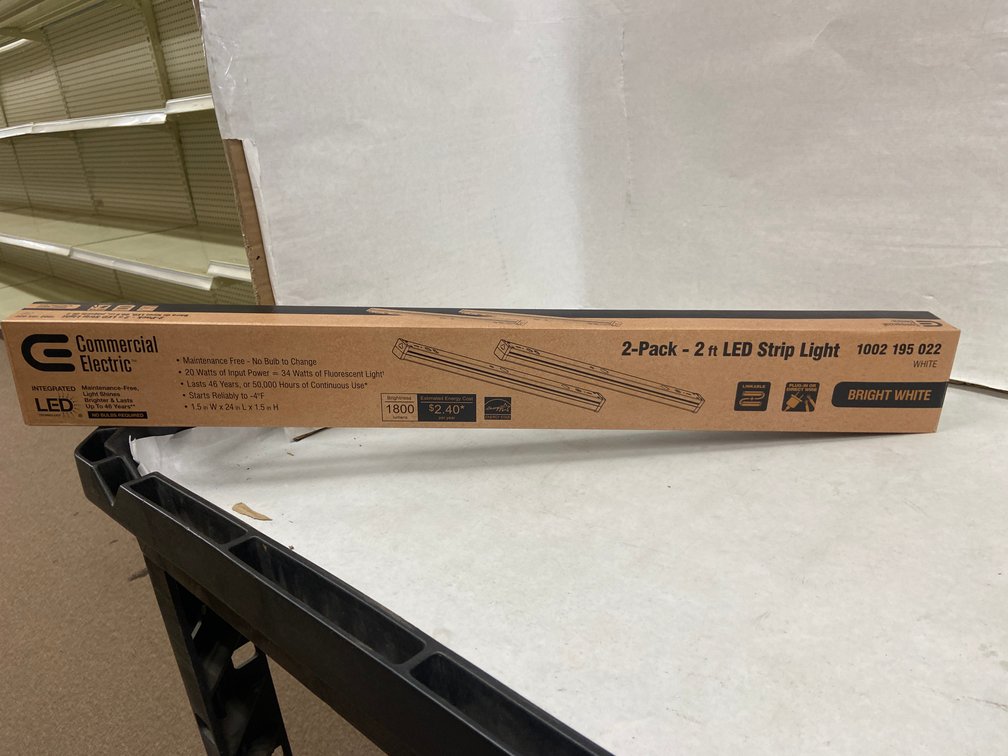 (2x Bid)Commercial Electric 2pk 2' LED Strip Light