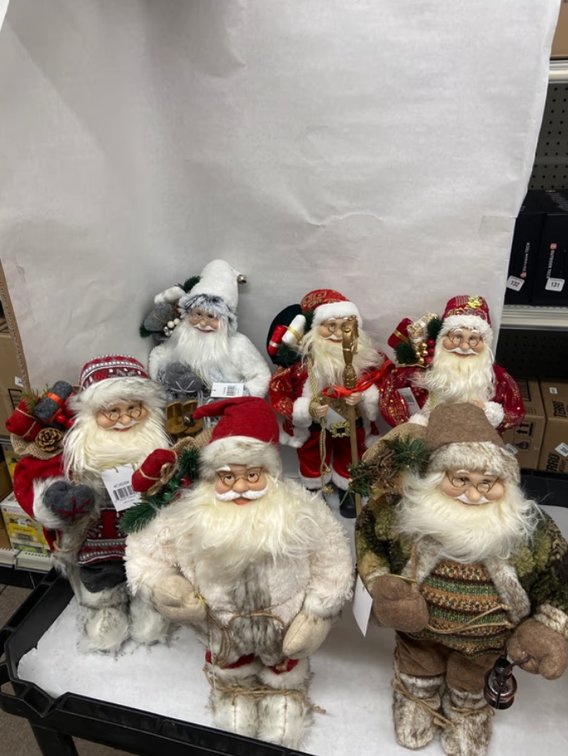 (3x Bid)18" 6pc Santa Claus Standing Doll Set