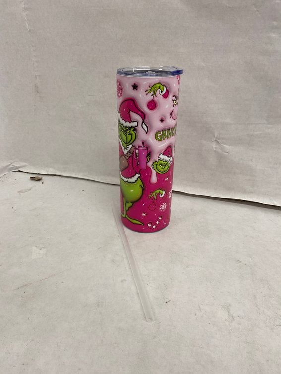(2x Bid)Insulated 20oz Grinch Tumbler