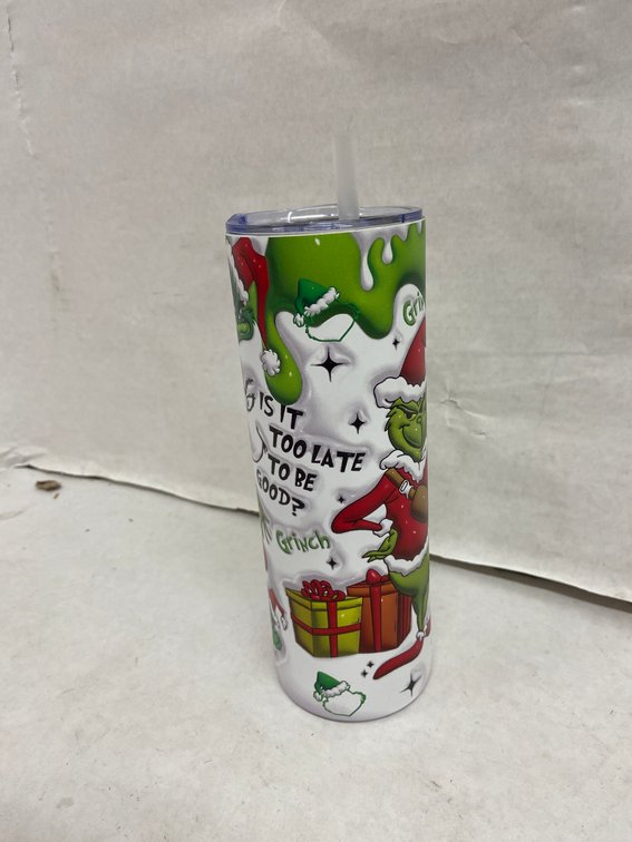 (12x Bid)Insulated 20oz Grinch Tumbler