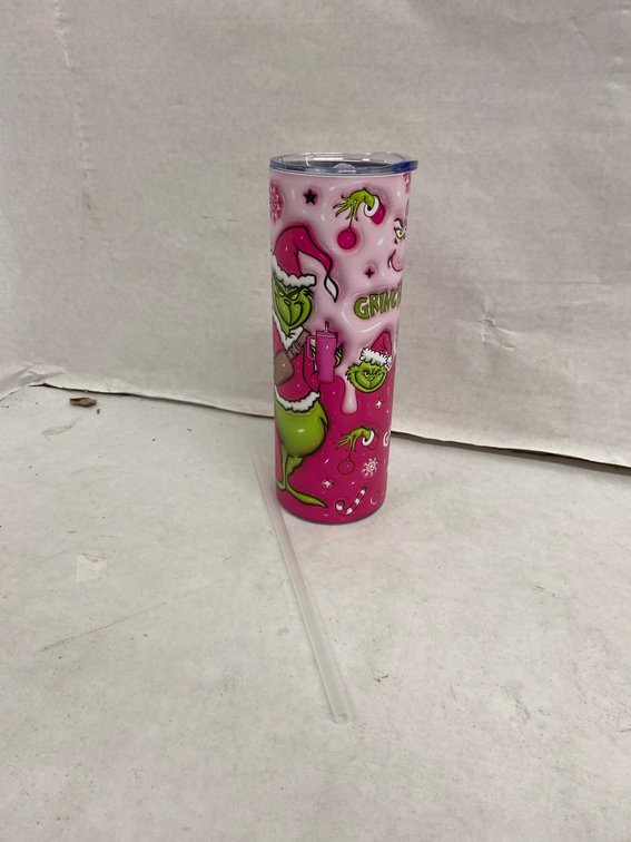 (2x Bid)Insulated 20oz Grinch Tumbler