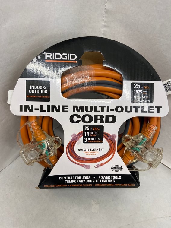 Ridgid 25ft In-Line Multi-Outlet Cord
